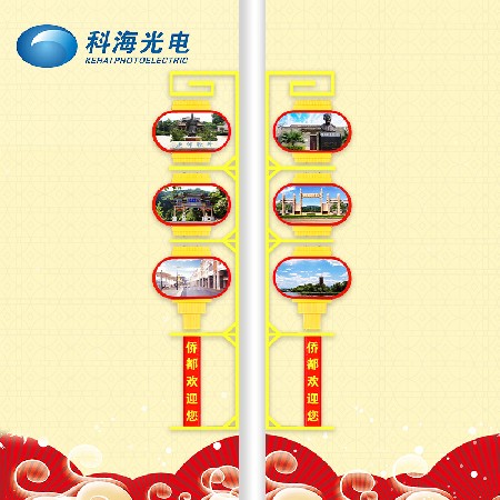 扁燈籠三連串帶須亞克力發(fā)光中國結燈道路裝飾防水景觀路燈中山